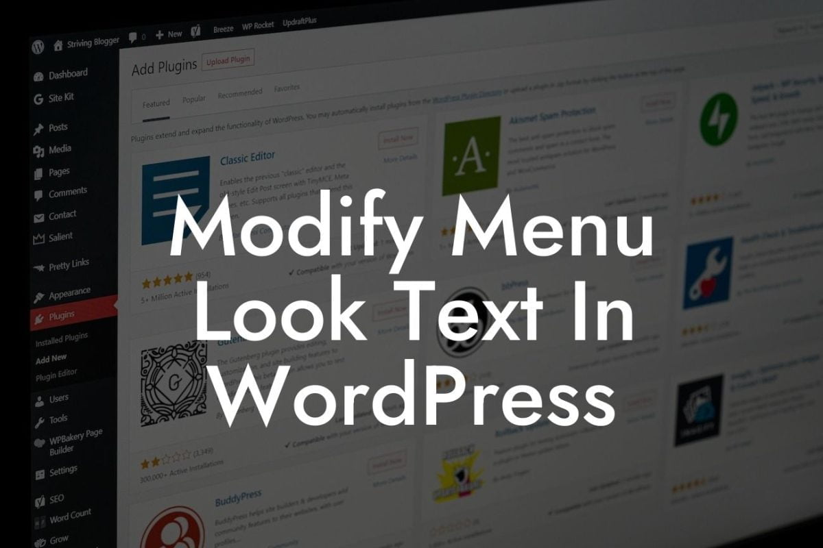 Modify Menu Look Text In WordPress