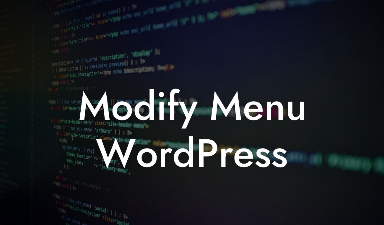 Modify Menu WordPress