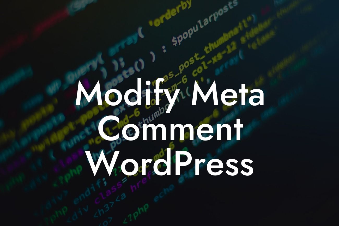 Modify Meta Comment WordPress