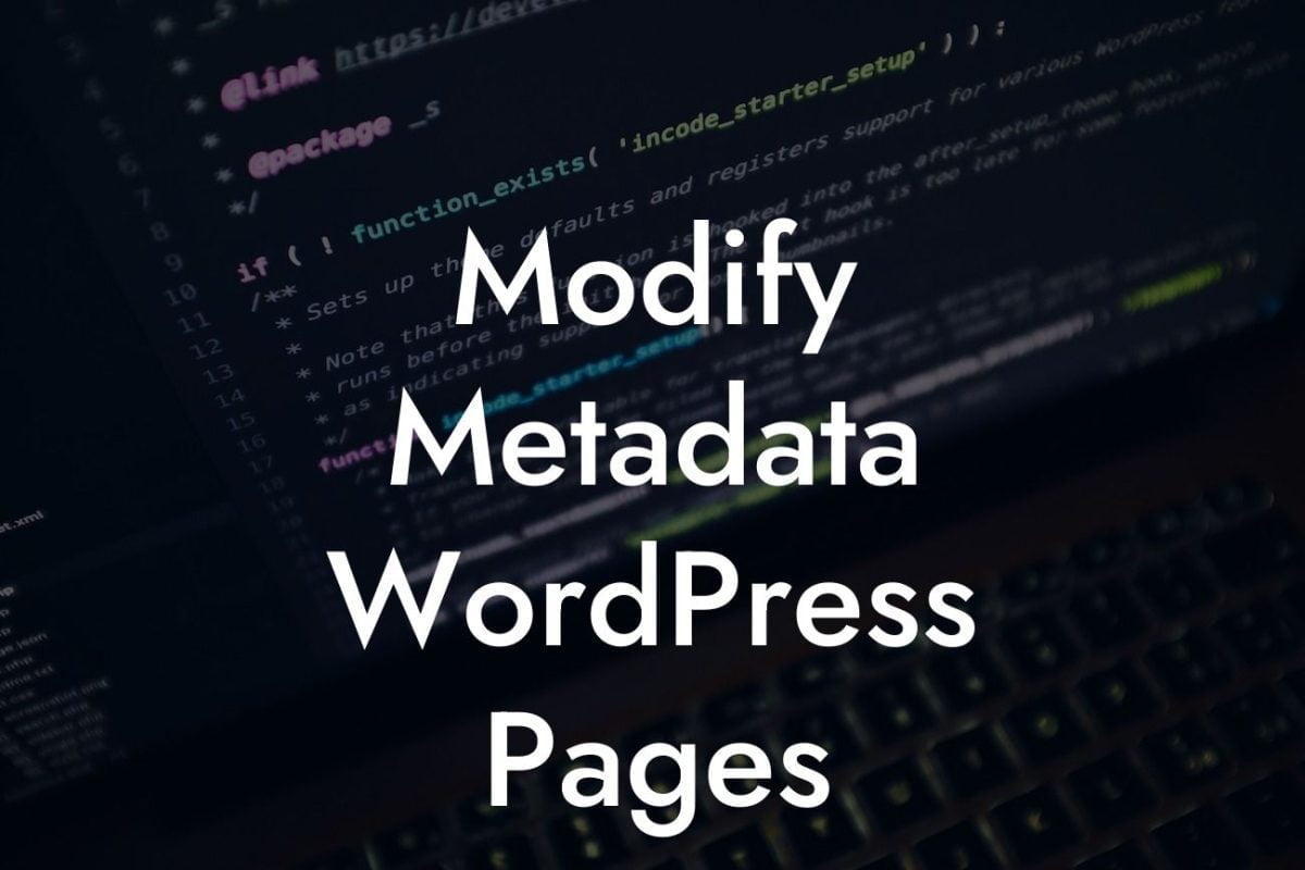 Modify Metadata WordPress Pages