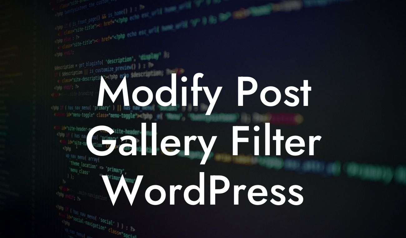 Modify Post Gallery Filter WordPress