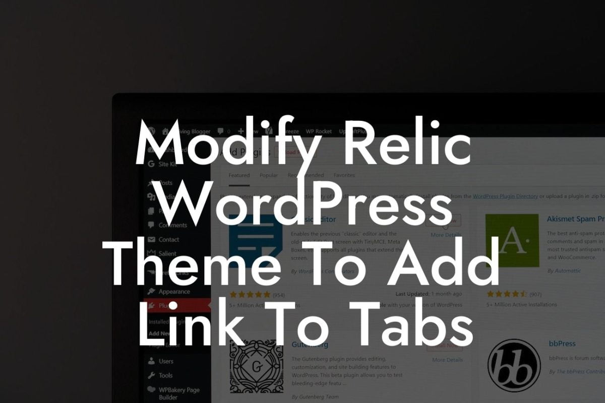 Modify Relic WordPress Theme To Add Link To Tabs