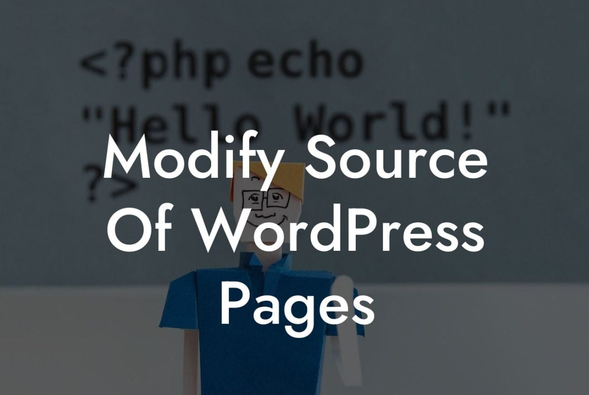 Modify Source Of WordPress Pages
