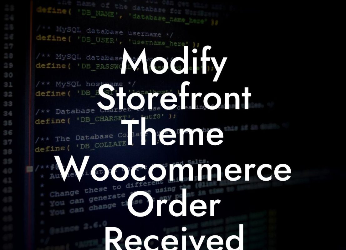 Modify Storefront Theme Woocommerce Order Received