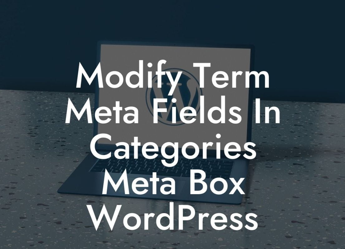 Modify Term Meta Fields In Categories Meta Box WordPress
