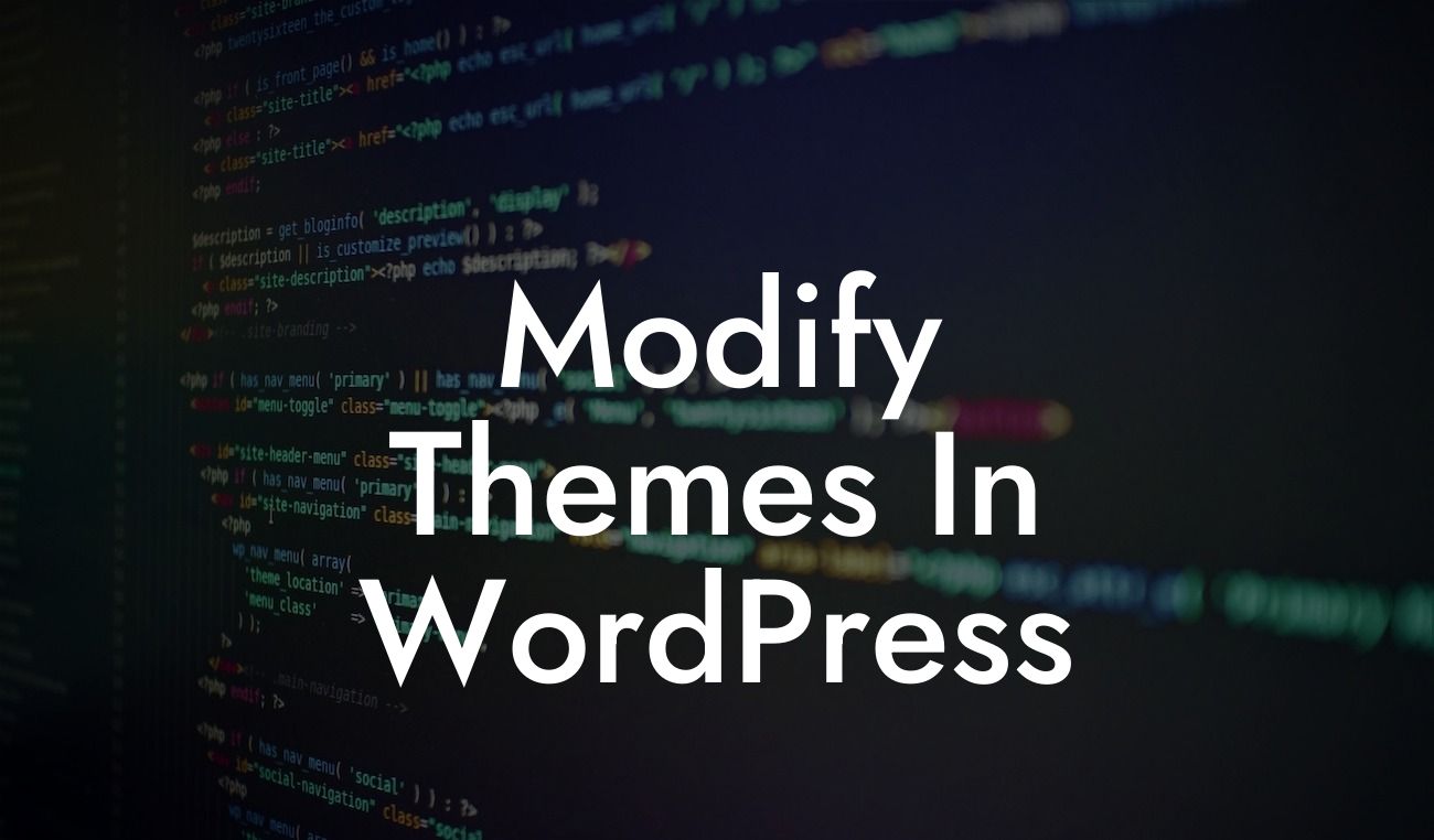 Modify Themes In WordPress