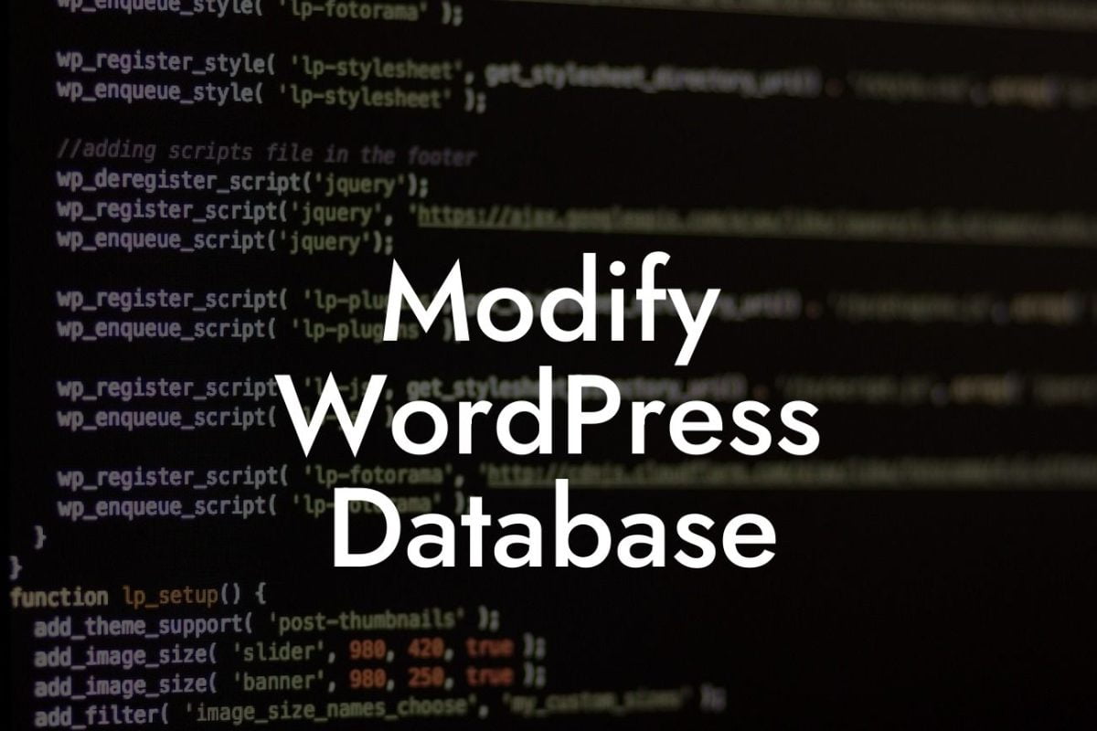 Modify WordPress Database