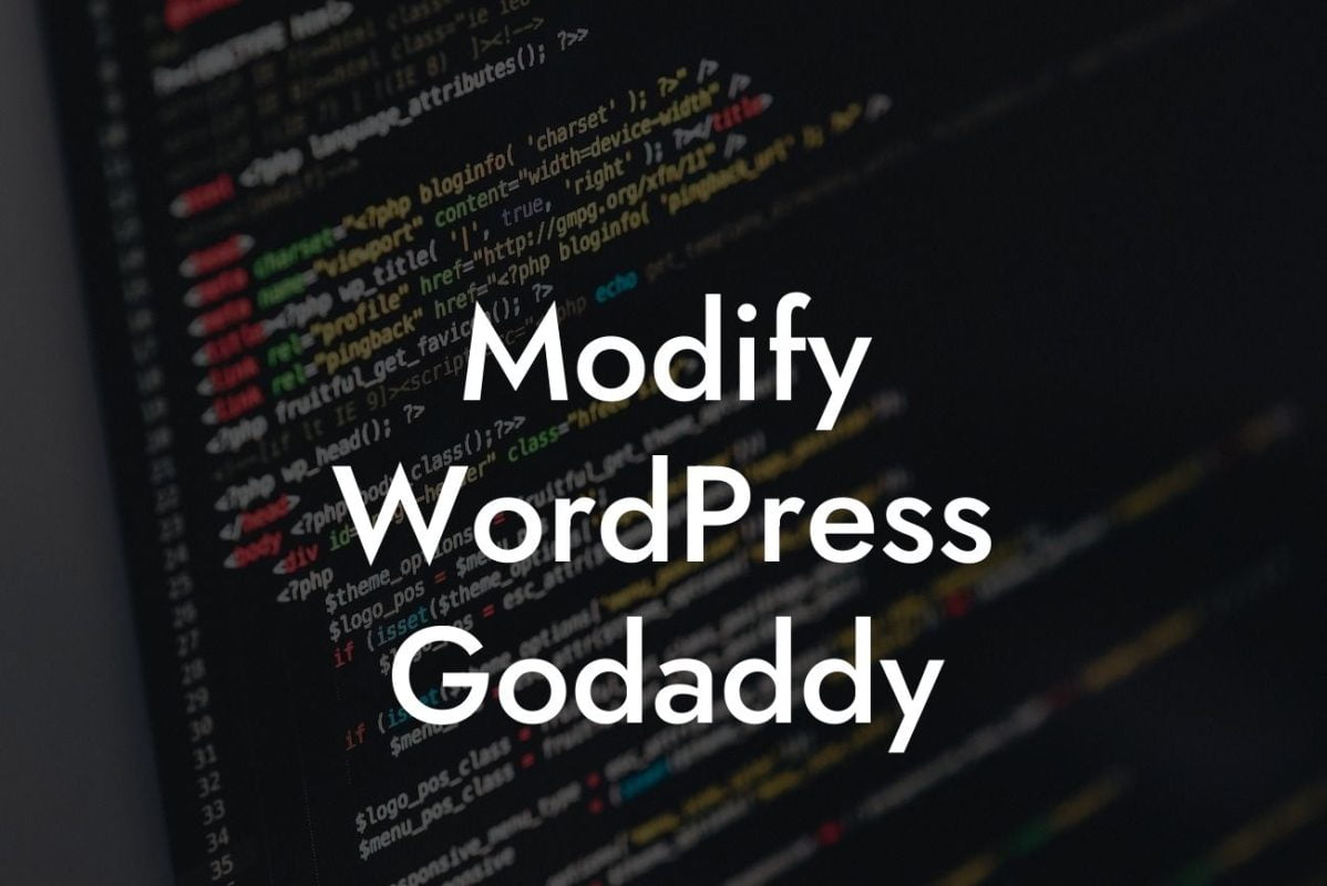 Modify WordPress Godaddy