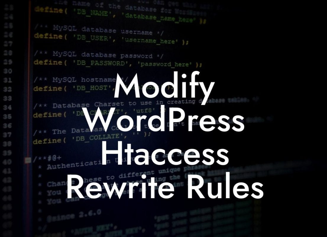 Modify WordPress Htaccess Rewrite Rules