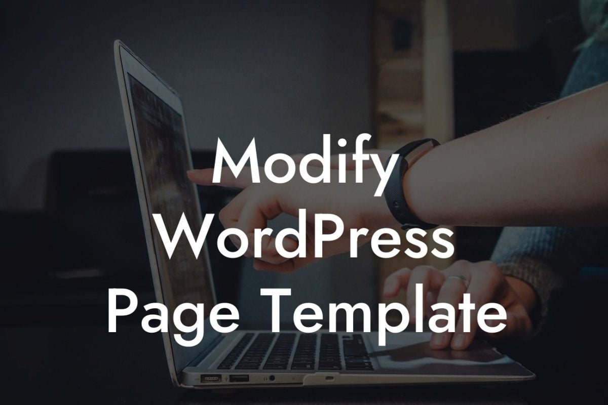 Modify WordPress Page Template