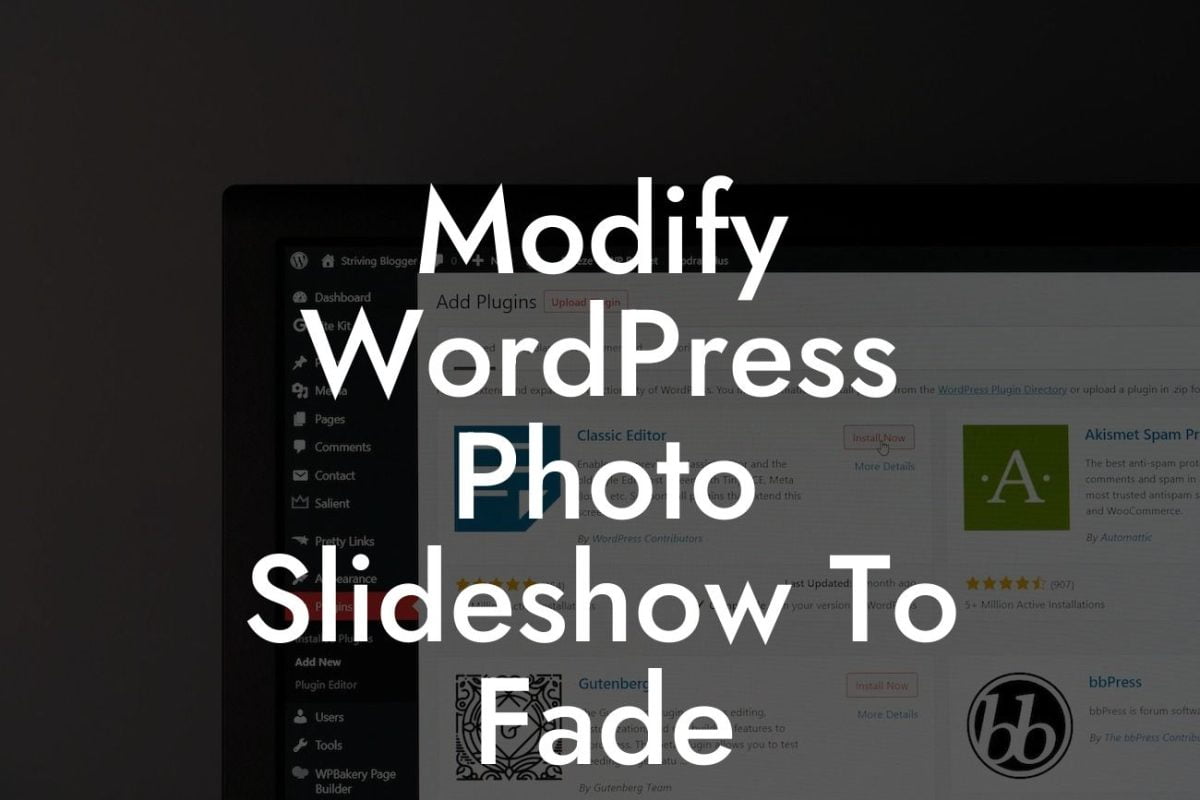 Modify WordPress Photo Slideshow To Fade