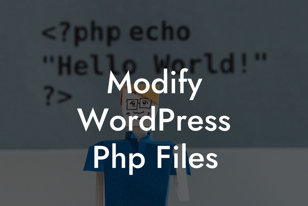 Modify WordPress Php Files