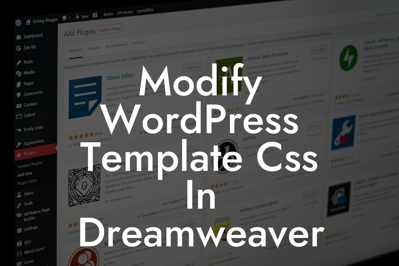 Modify WordPress Template Css In Dreamweaver