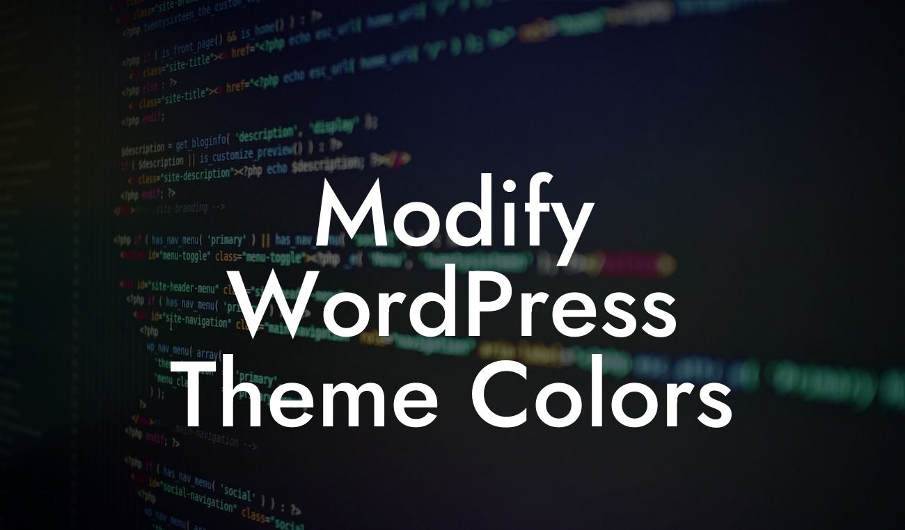 Modify WordPress Theme Colors