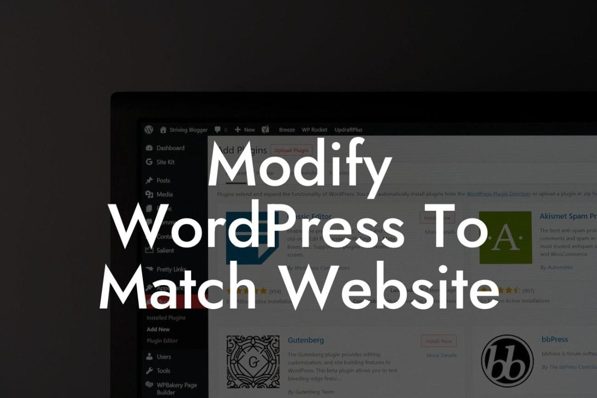 Modify WordPress To Match Website