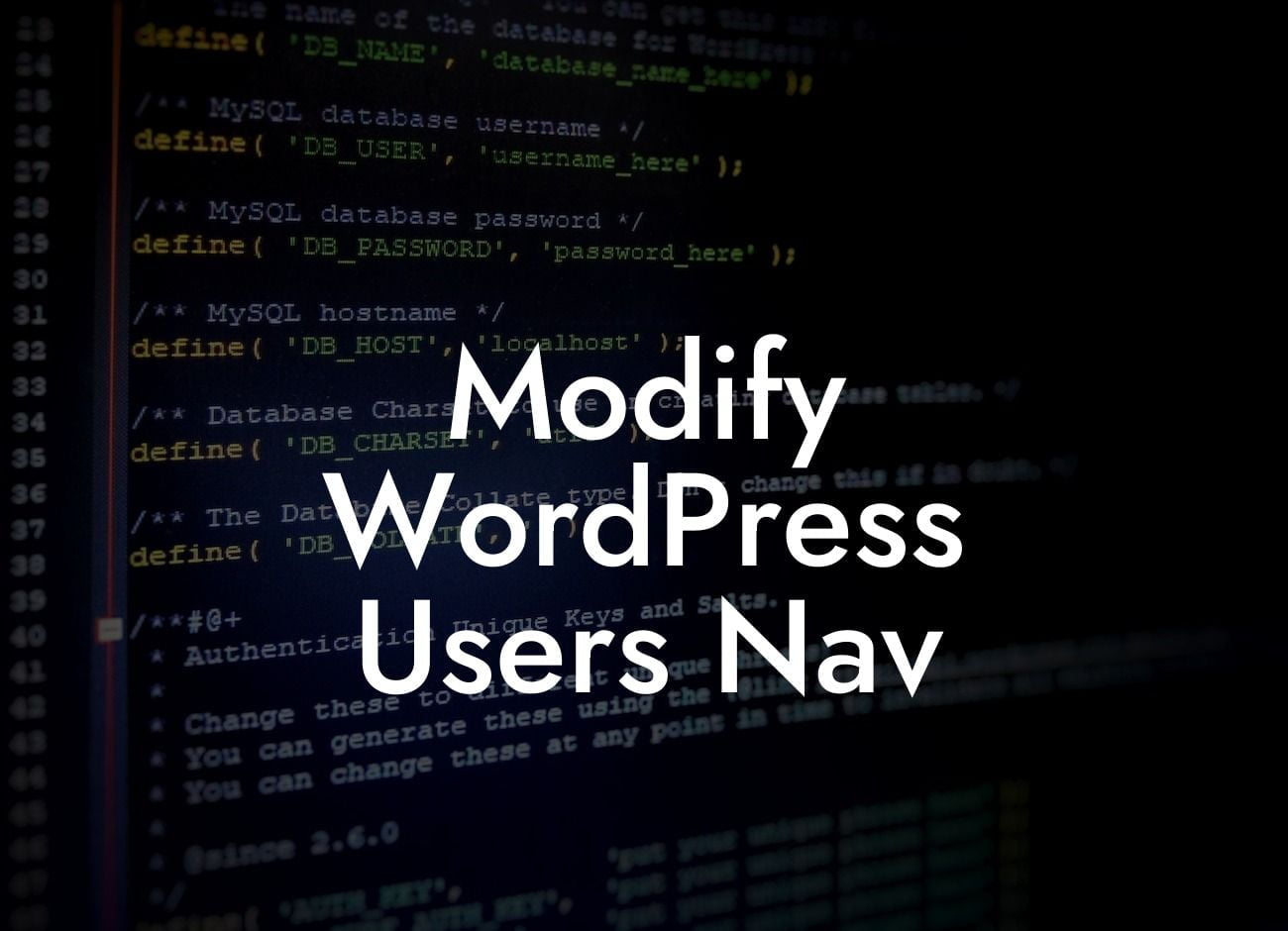 Modify WordPress Users Nav