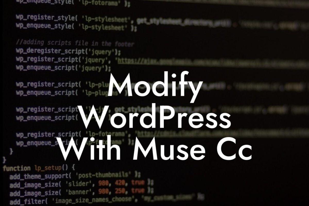 Modify WordPress With Muse Cc