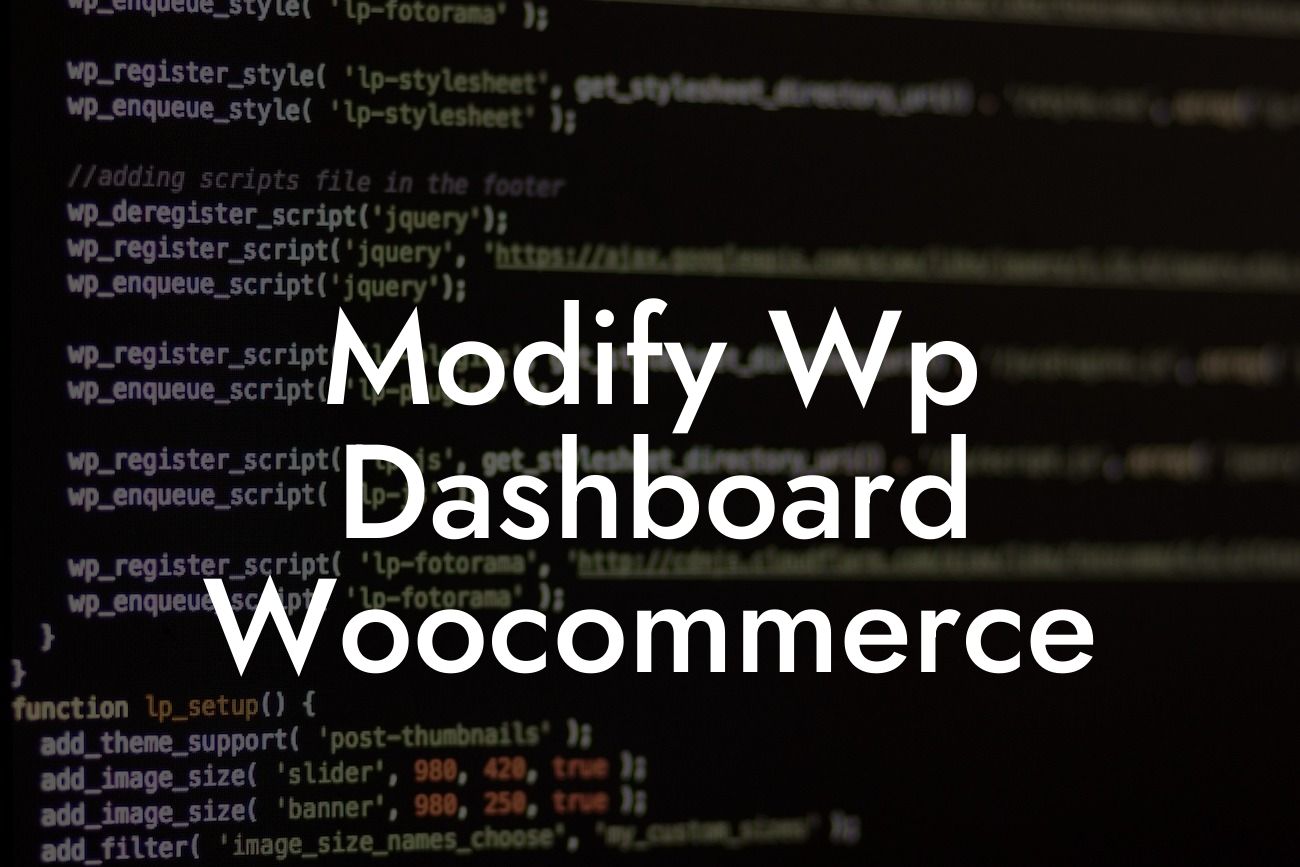 Modify Wp Dashboard Woocommerce