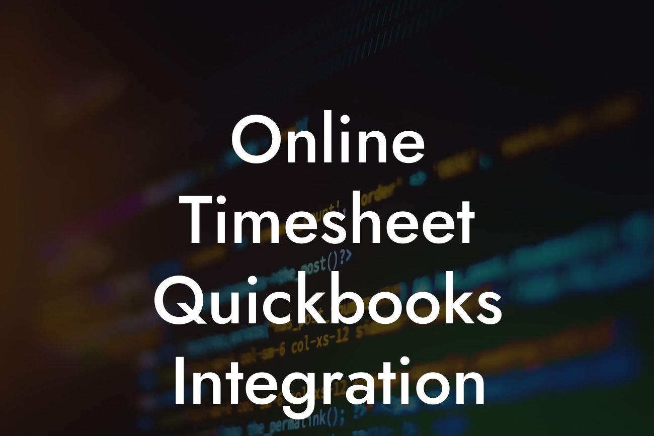 Online Timesheet Quickbooks Integration