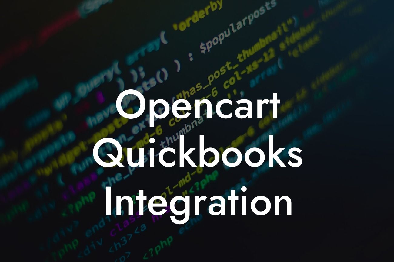 Opencart Quickbooks Integration