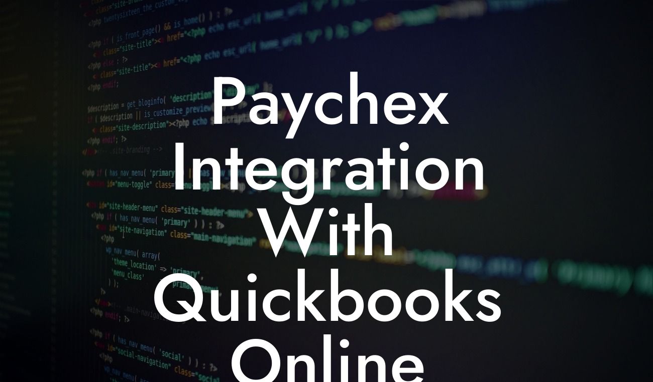 Paychex Integration With Quickbooks Online