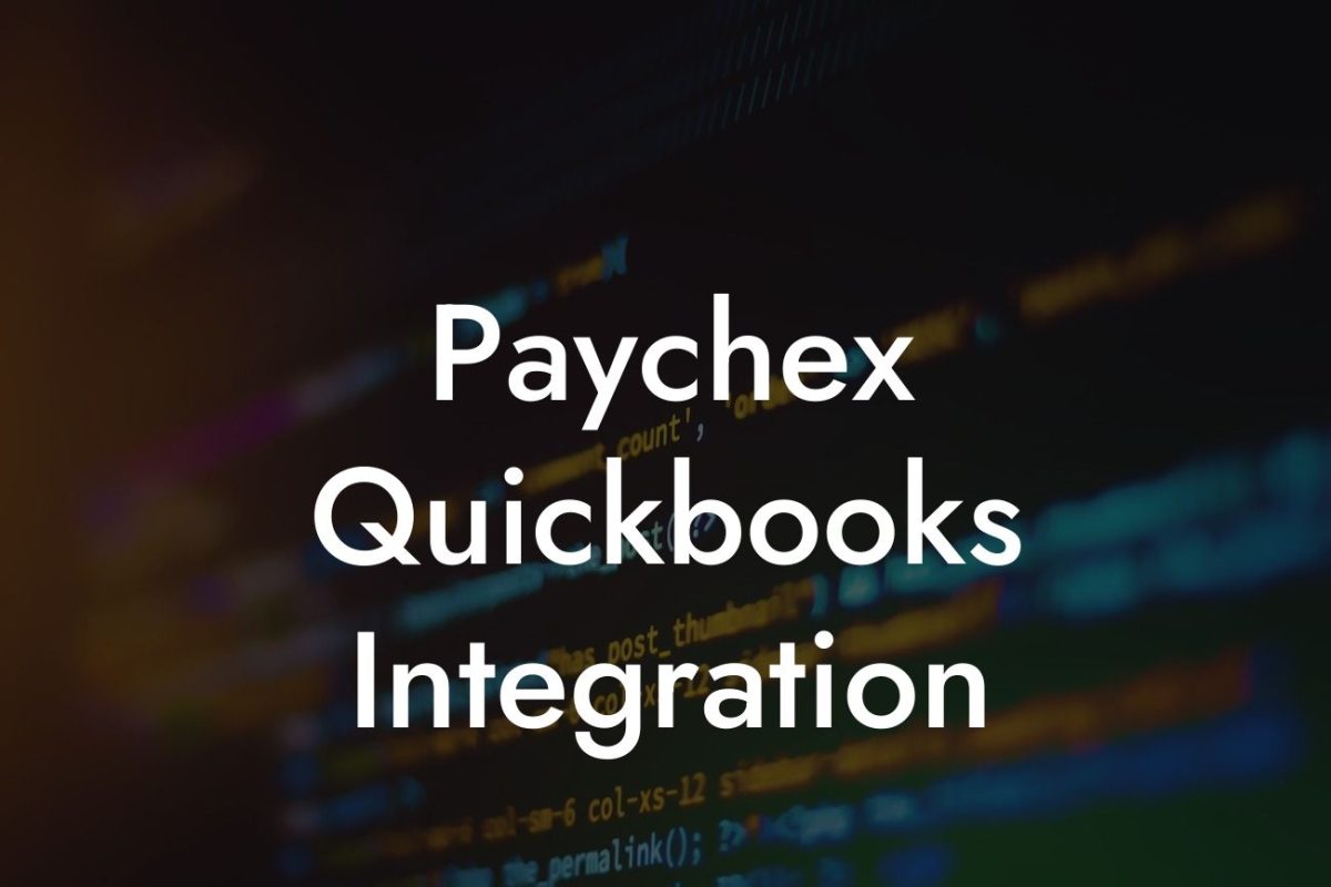 Paychex Quickbooks Integration