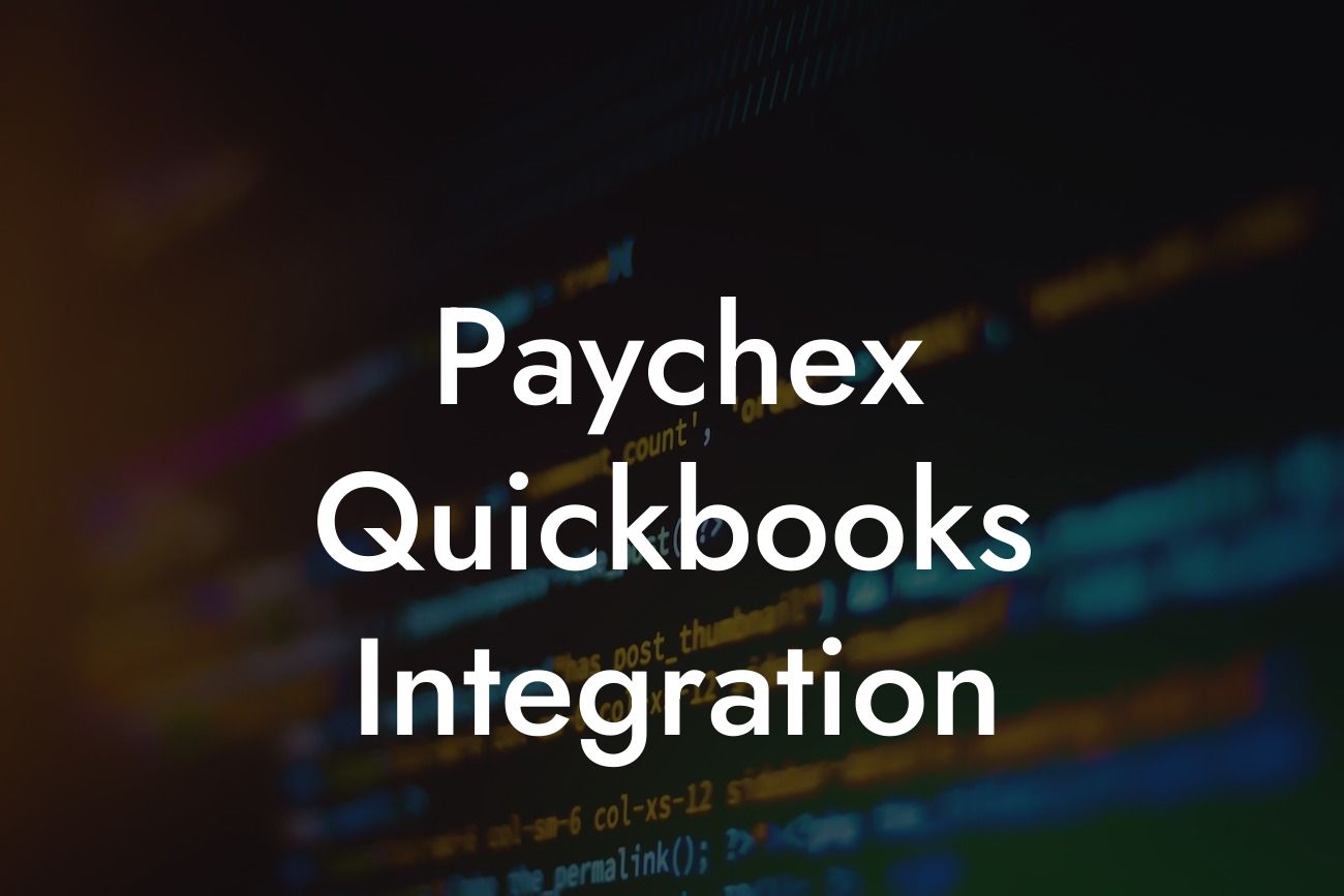 Paychex Quickbooks Integration