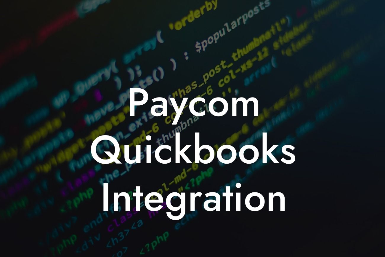 Paycom Quickbooks Integration