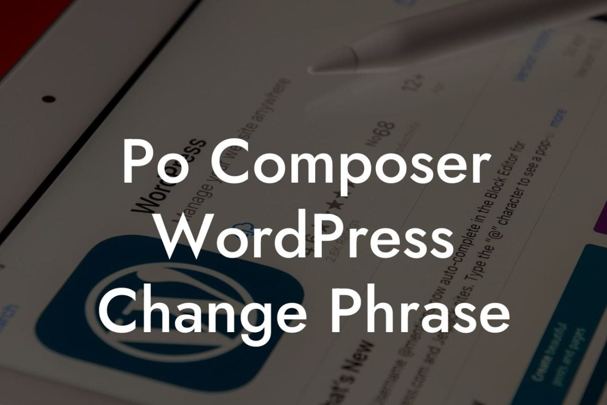 Po Composer WordPress Change Phrase