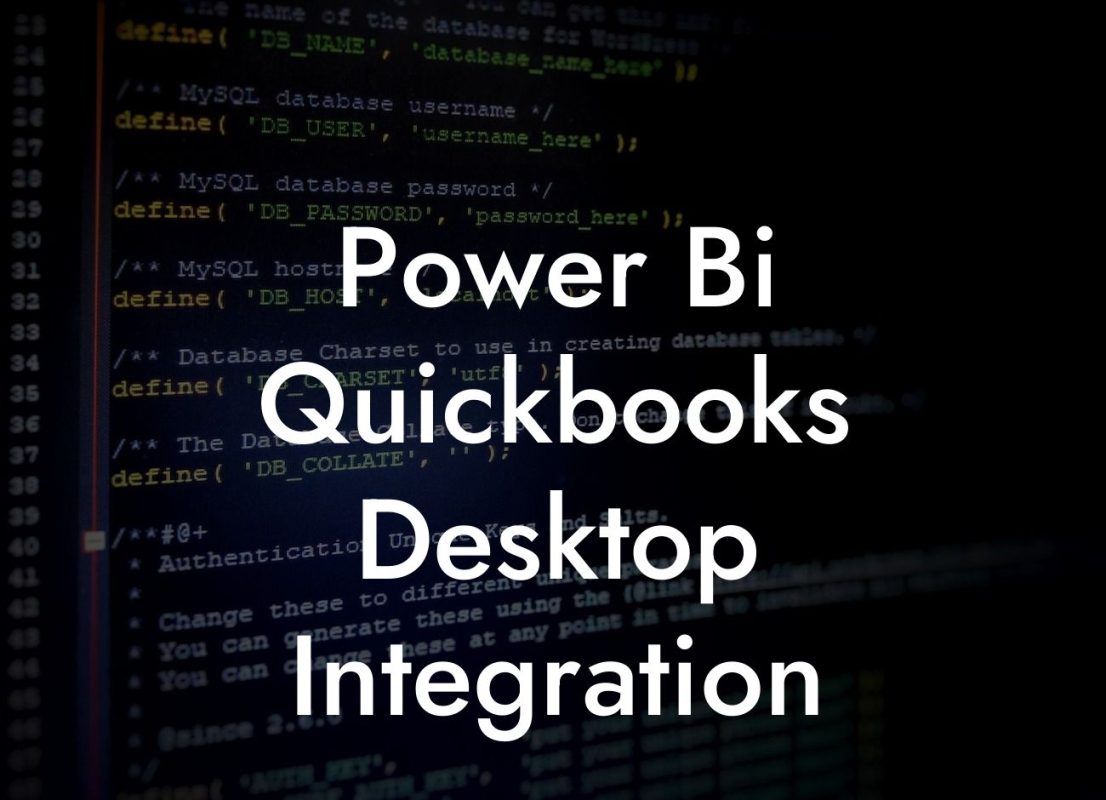 Power Bi Quickbooks Desktop Integration