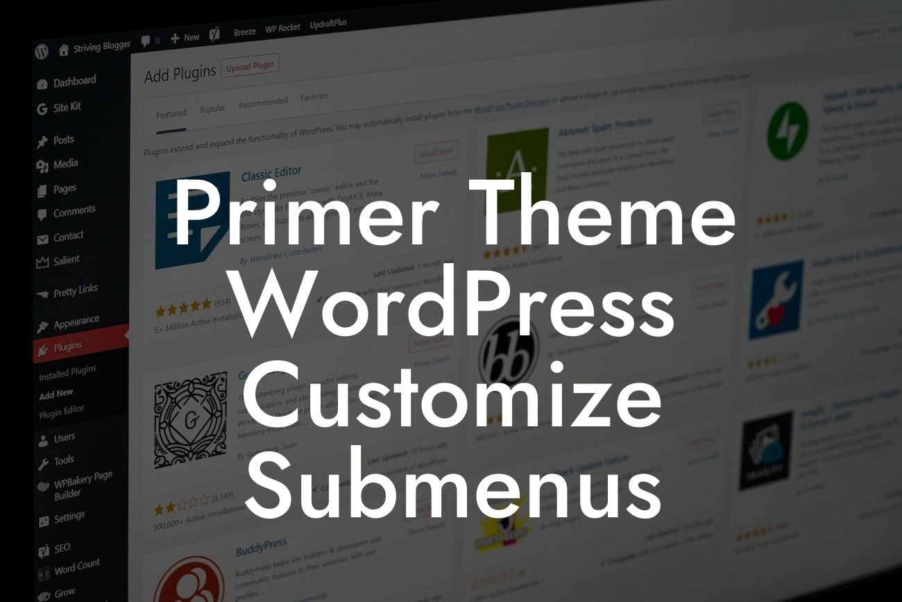 Primer Theme WordPress Customize Submenus