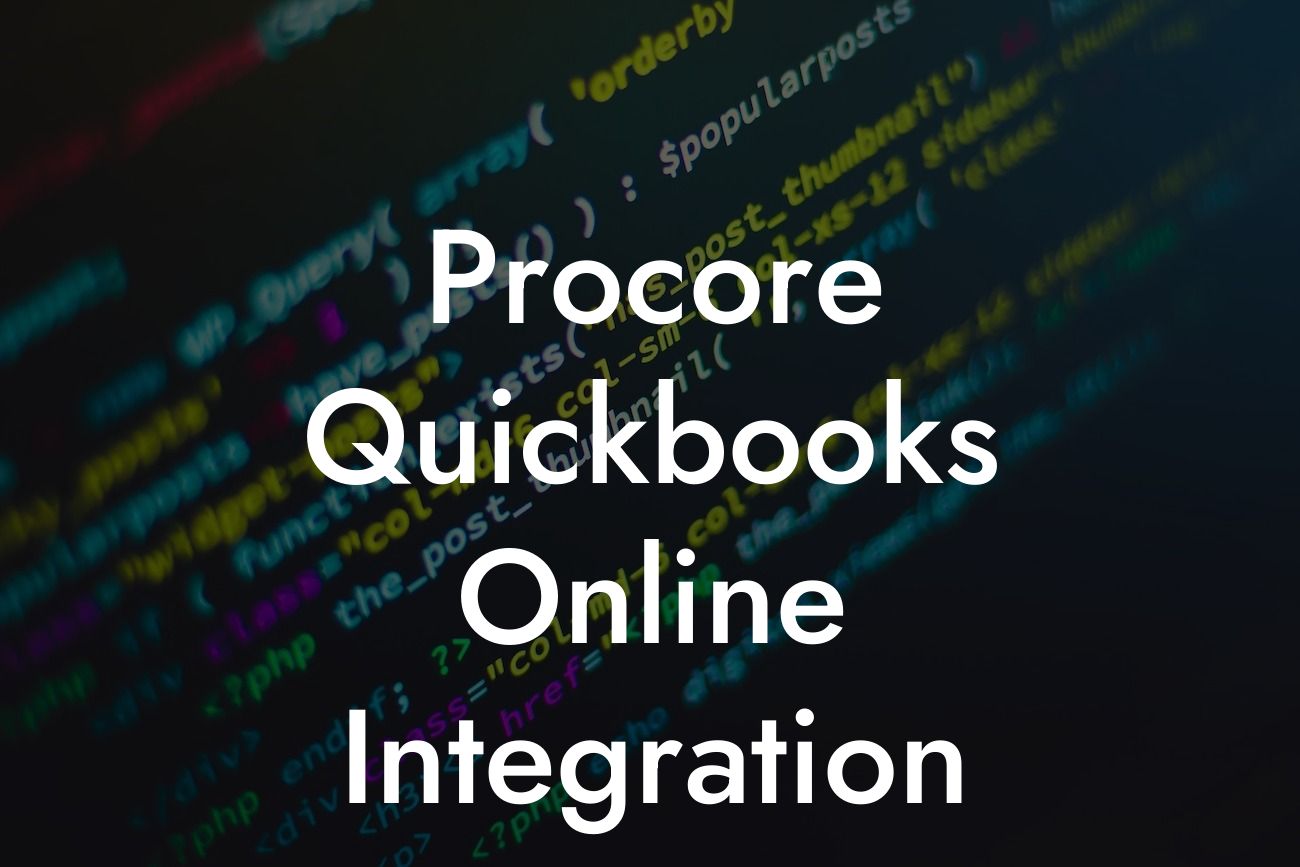 Procore Quickbooks Online Integration