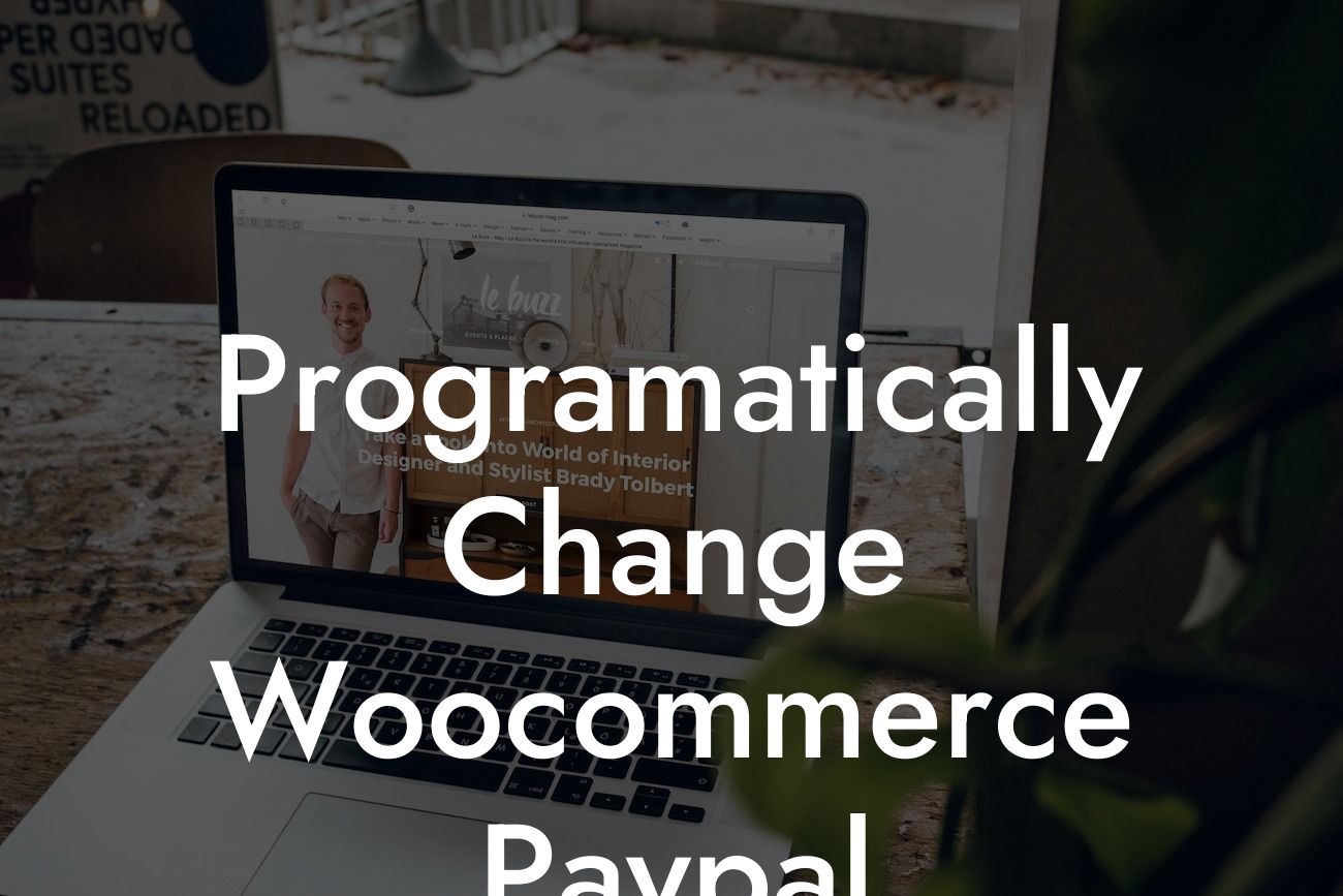 Programatically Change Woocommerce Paypal