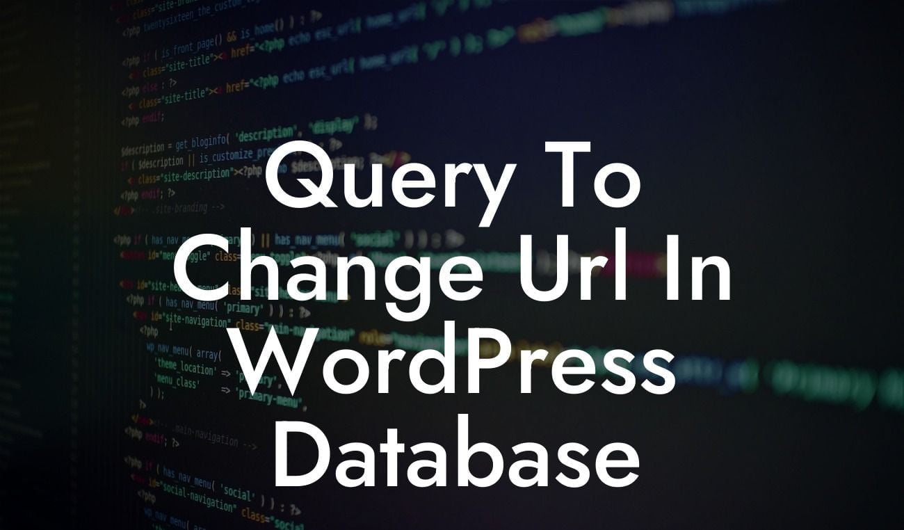 Query To Change Url In WordPress Database