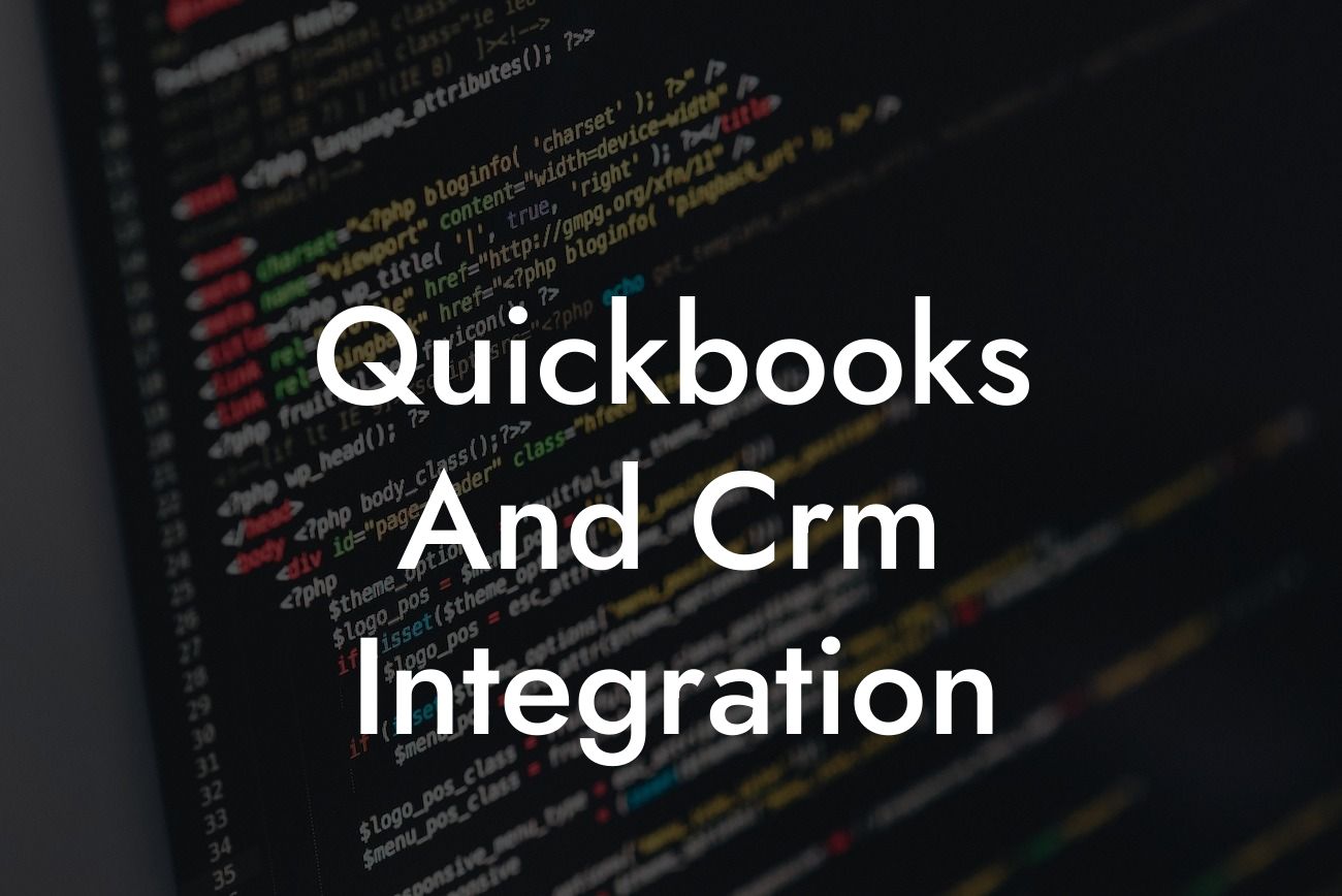 Quickbooks And Crm Integration