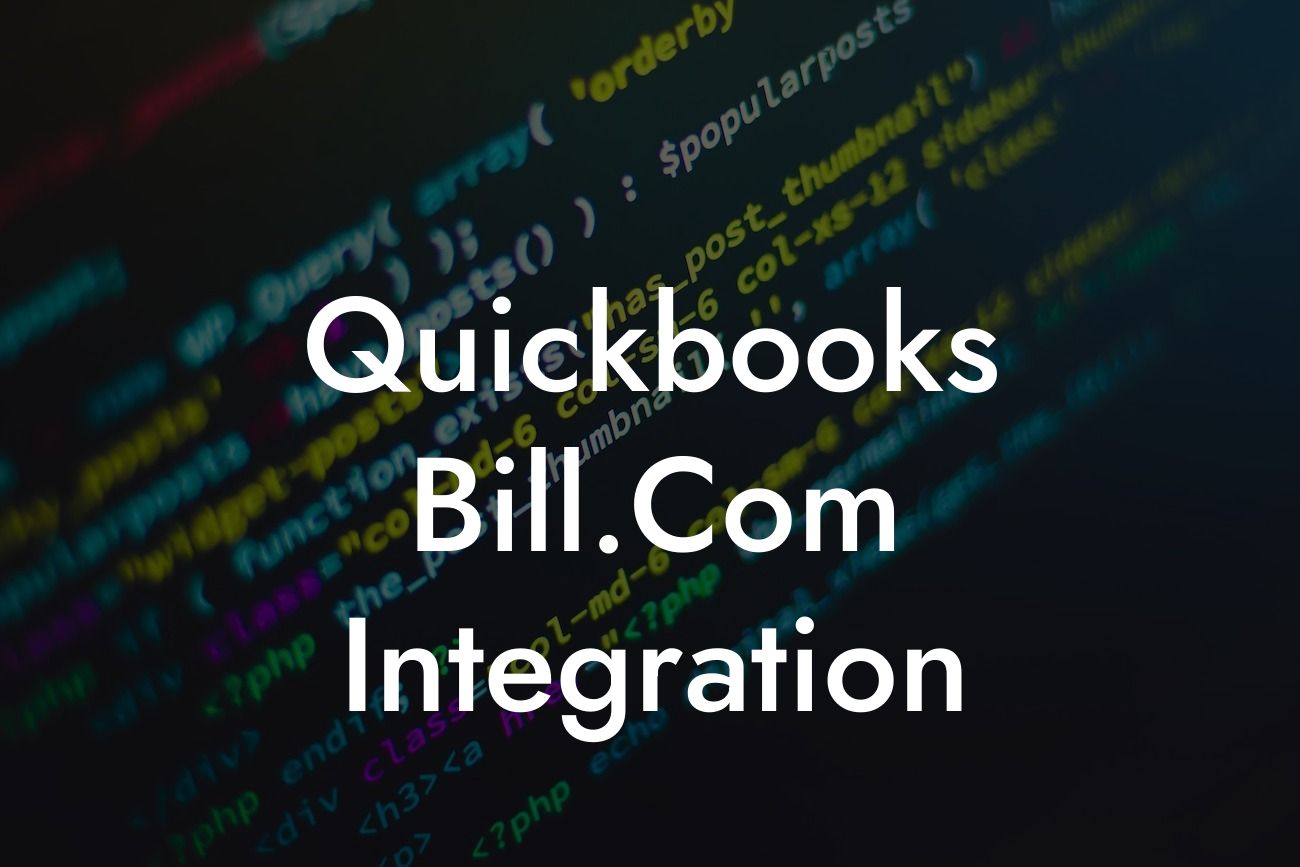 Quickbooks Bill.Com Integration