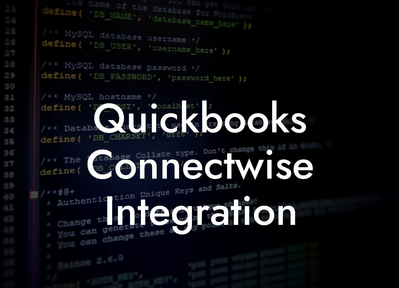 Quickbooks Connectwise Integration