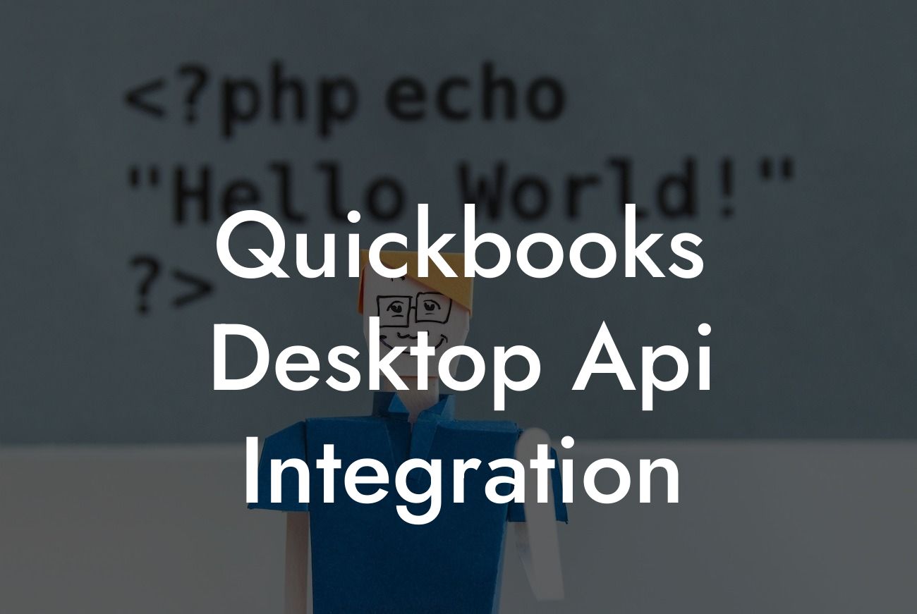 Quickbooks Desktop Api Integration