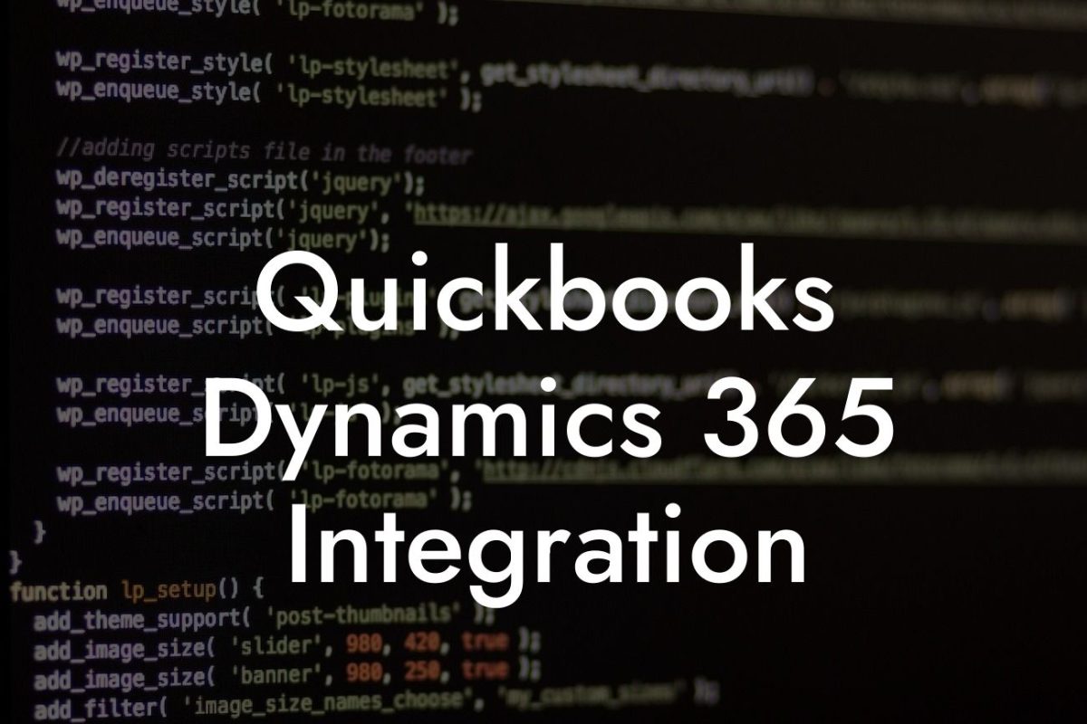 Quickbooks Dynamics 365 Integration