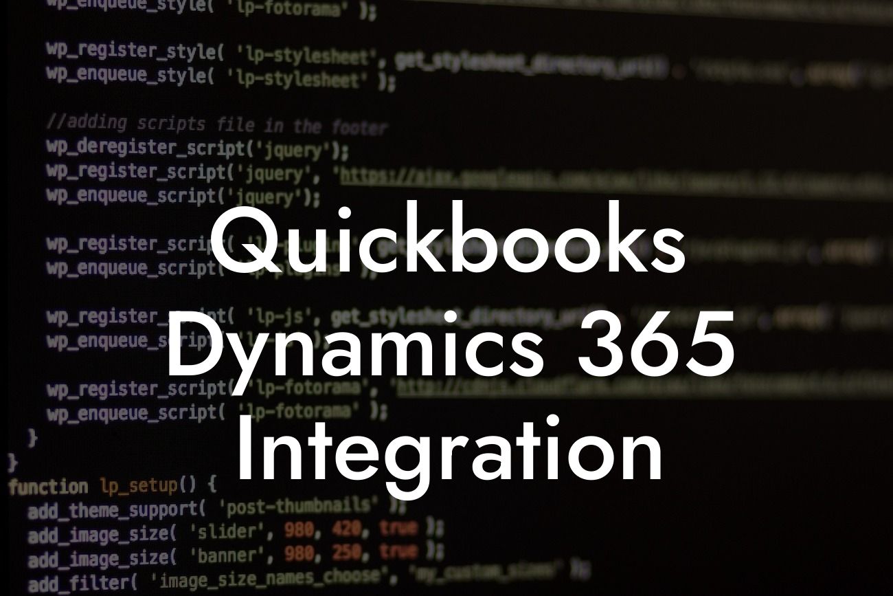 Quickbooks Dynamics 365 Integration