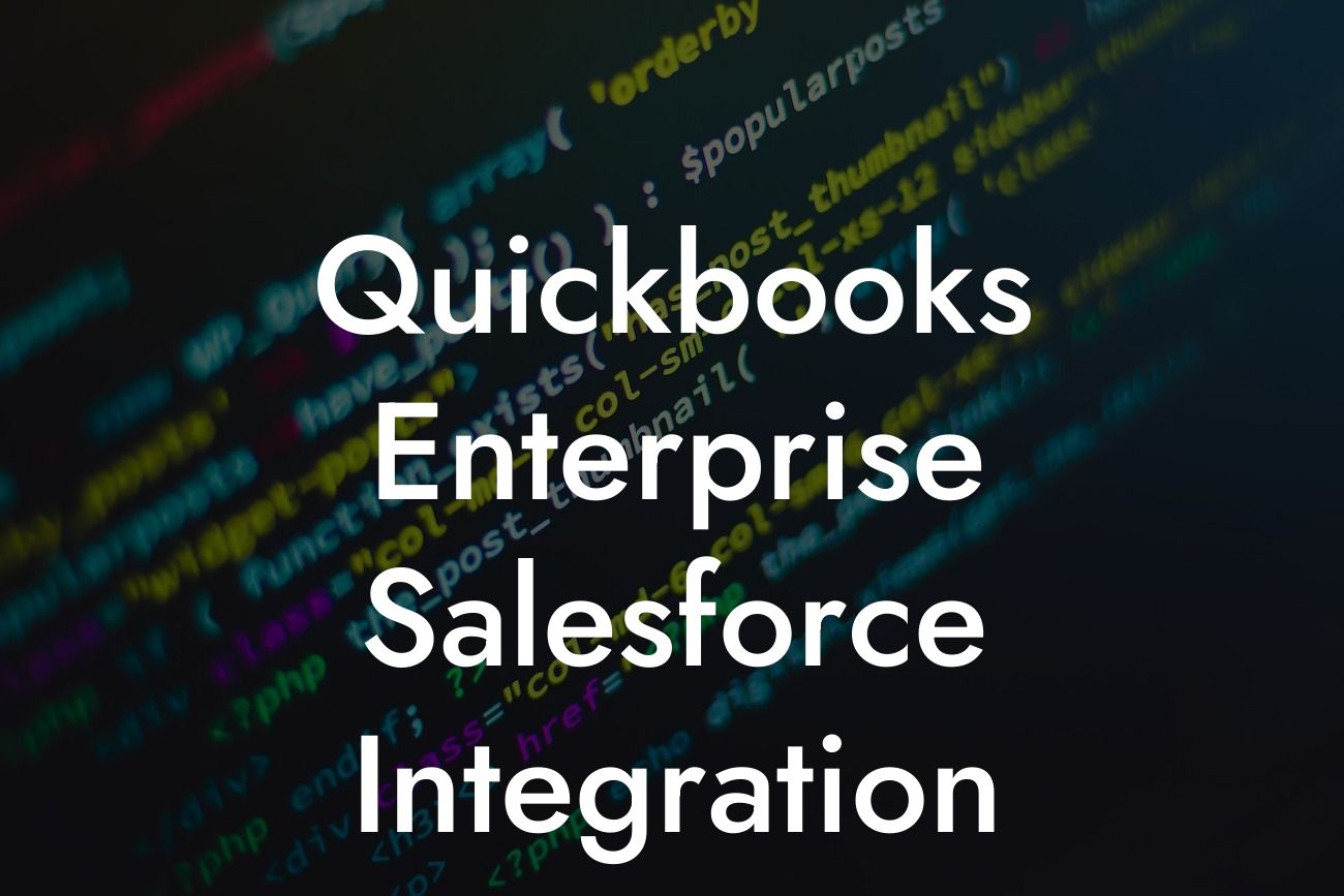 Quickbooks Enterprise Salesforce Integration