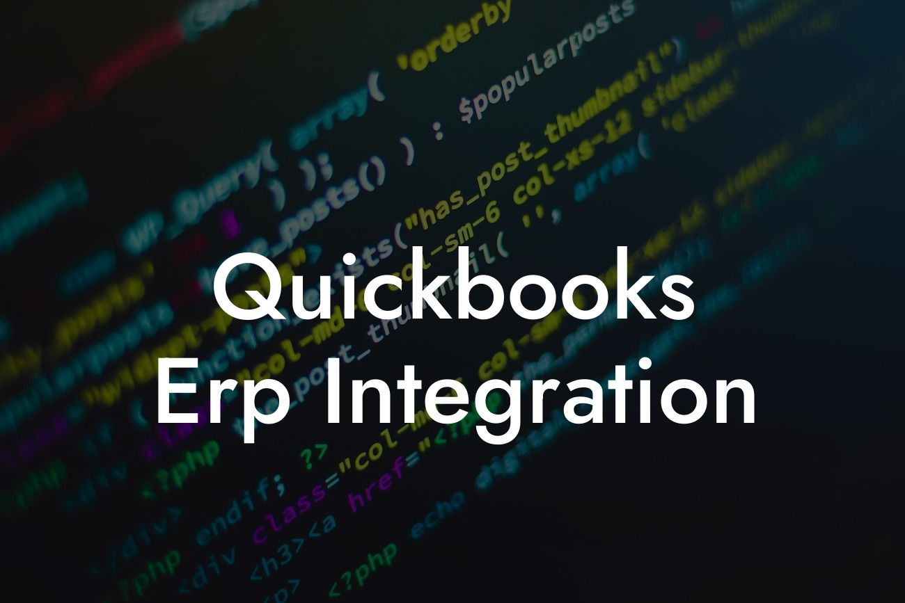 Quickbooks Erp Integration