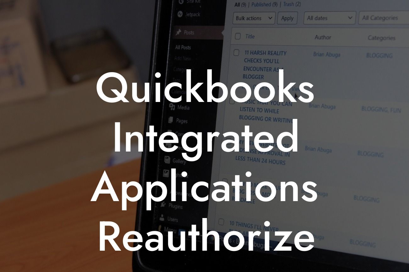 Quickbooks Integrated Applications Reauthorize