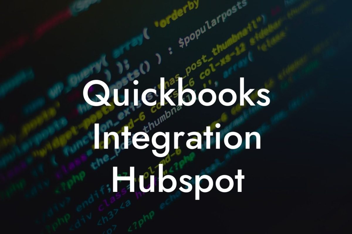 Quickbooks Integration Hubspot