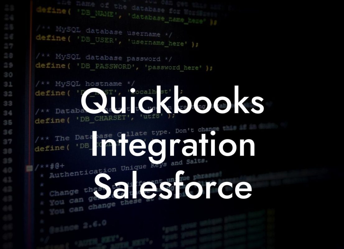 Quickbooks Integration Salesforce