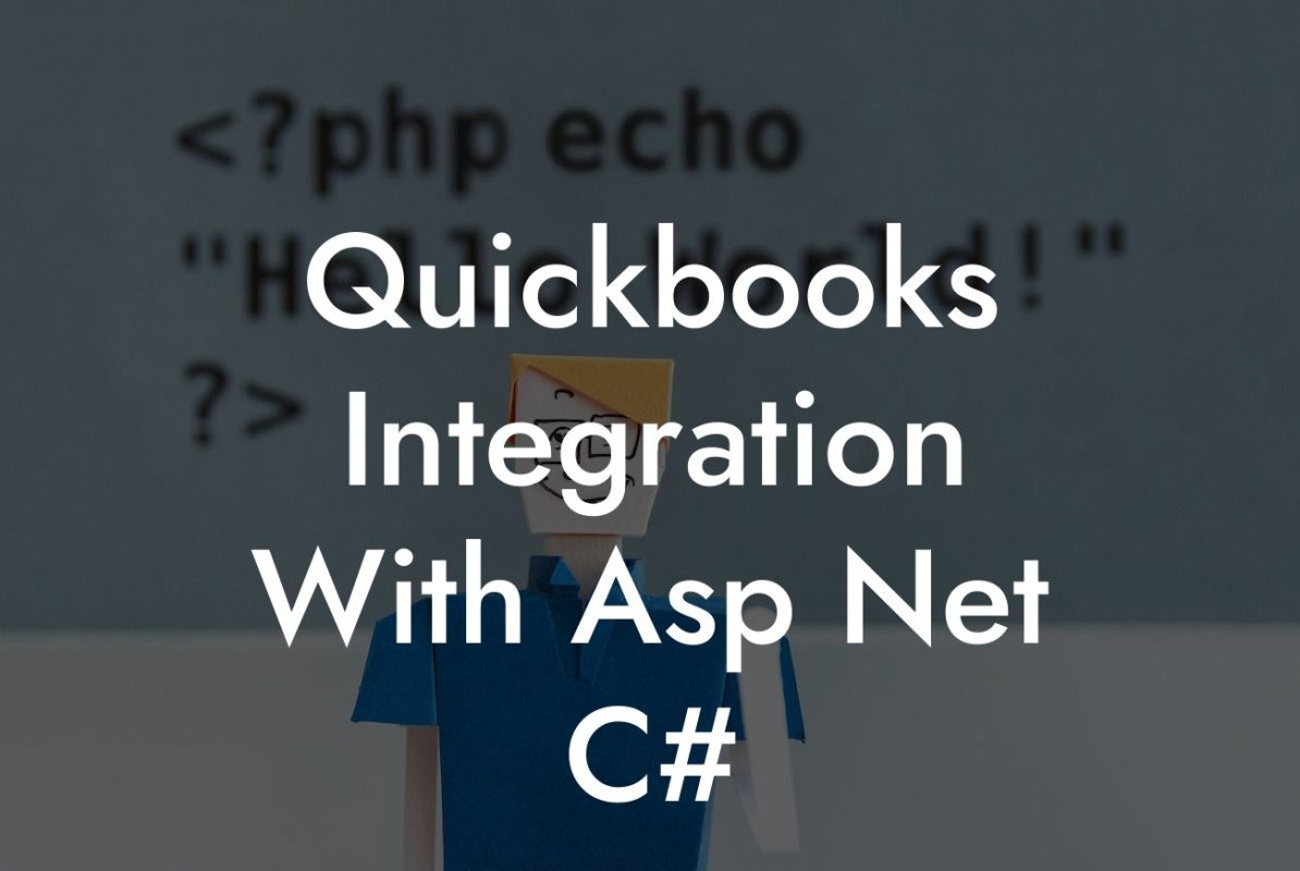 Quickbooks Integration With Asp Net C#