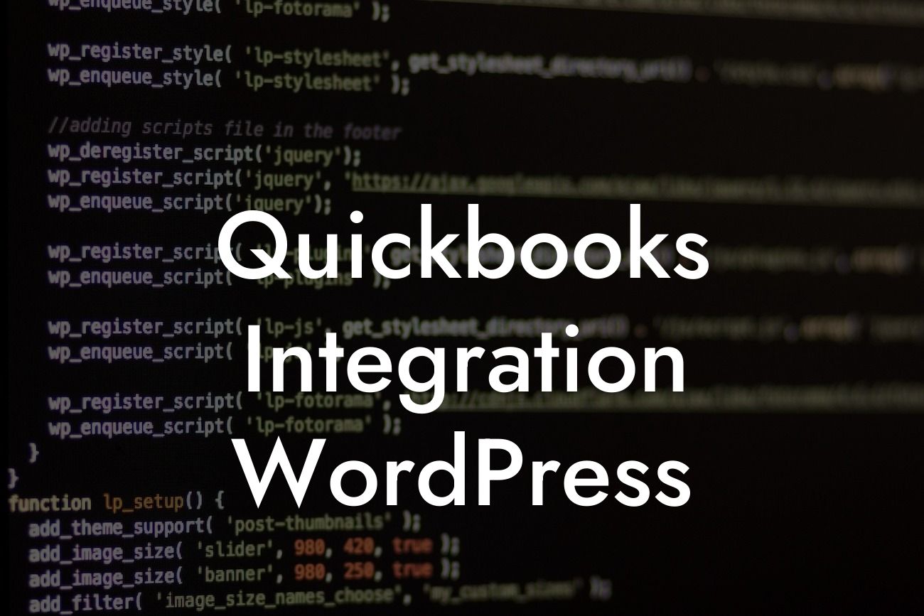 Quickbooks Integration WordPress