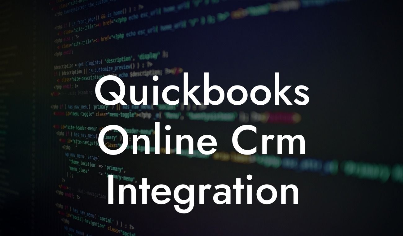 Quickbooks Online Crm Integration