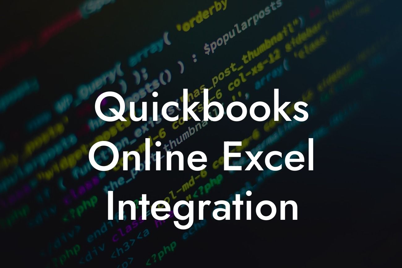 Quickbooks Online Excel Integration