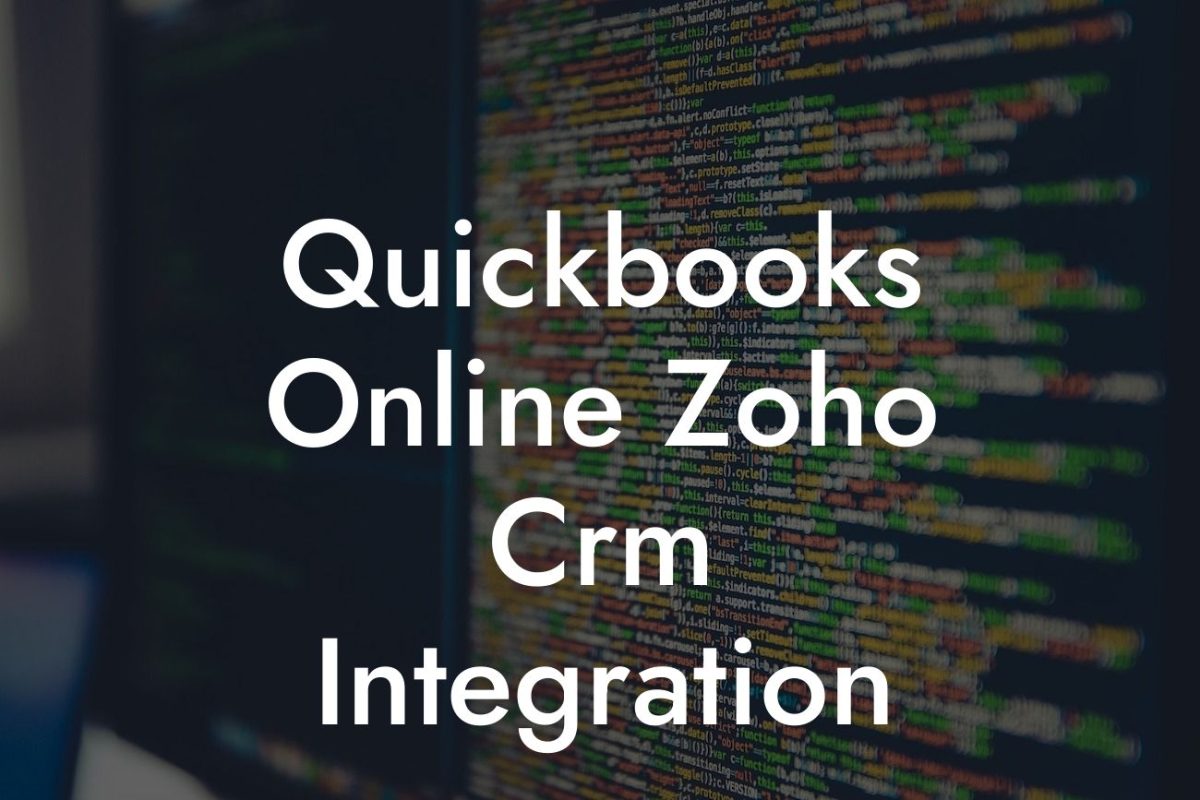 Quickbooks Online Zoho Crm Integration